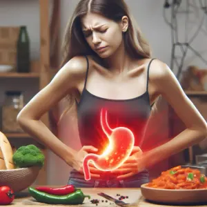 Visual representation of gastric inflammation with stomach pain