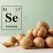 Selenium in Brazilian nut – Brazilian nuts rich in selenium with element symbol Se shown in background